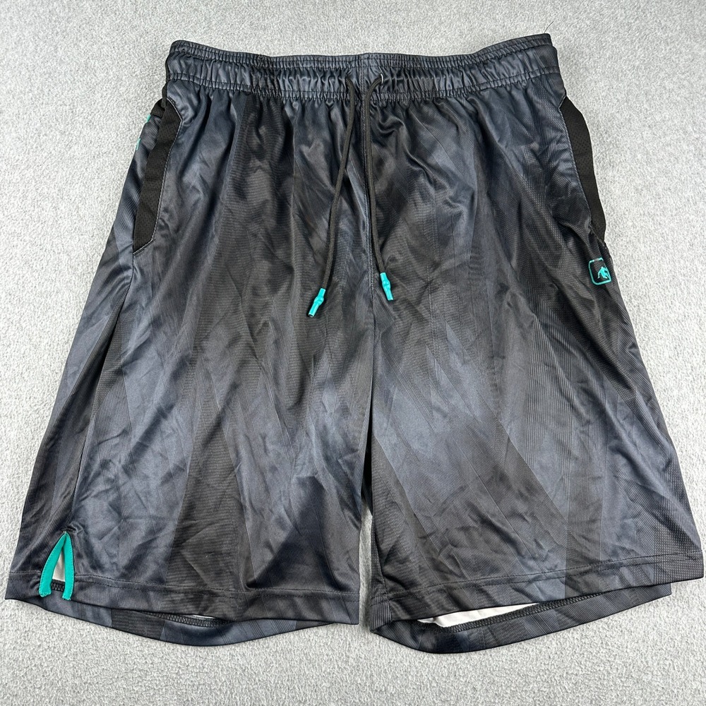 AND1 Shorts Mens Large ANM191SH01 Black Geometric Basketball Athletic Mesh